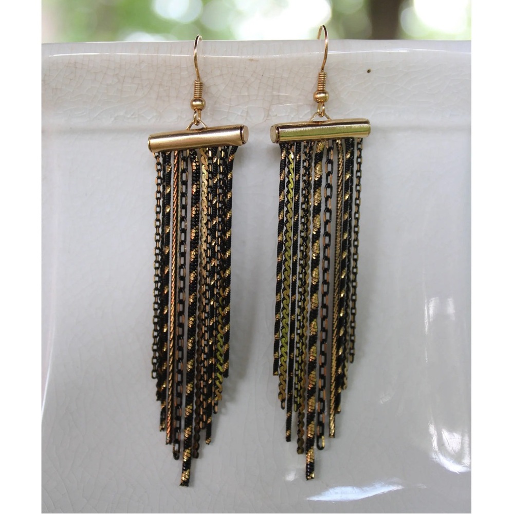 New Chain Earrings Dangle Earrings Chain Jewelry Long Earrings Gold Tone Earring